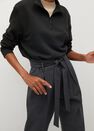 Mango - Charcoal Belt Crop Trousers Mango - Charcoal Belt Crop Trousers
