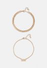 Missguided - Gold Look 1998 Chain Anklet 2 Pack Missguided - Gold Look 1998 Chain Anklet 2 Pack