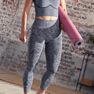 DOMYOS - XS Seamless 7/8 Dynamic Yoga Leggings - Mottled Coral - Dark Grey DOMYOS - XS Seamless 7/8 Dynamic Yoga Leggings - Mottled Coral - Dark Grey