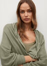 Mango - beige - khaki Hooded cotton cardigan Mango - beige - khaki Hooded cotton cardigan