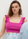 Mango - bright pink Ruffled strap top, Women Mango - bright pink Ruffled strap top, Women