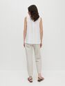Reserved - Ivory Sleeveless Cotton Blouse, Women Reserved - Ivory Sleeveless Cotton Blouse, Women
