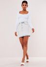 Missguided - Blue Light Blue Acid Wash Drop Hem Denim Skirt Missguided - Blue Light Blue Acid Wash Drop Hem Denim Skirt