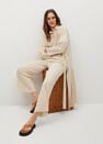 Mango - light beige Knitted cardigan with belt Mango - light beige Knitted cardigan with belt
