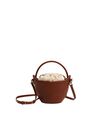 Mango - Medium Brown Basket Mini Bag, Women Mango - Medium Brown Basket Mini Bag, Women