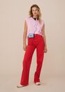 Mango - red Wide leg high waist jeans, Women Mango - red Wide leg high waist jeans, Women