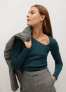 Mango - Dark Blue Asymmetric Knit Sweater Mango - Dark Blue Asymmetric Knit Sweater