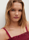Mango - Dark Red Flowy Strap Top, Women Mango - Dark Red Flowy Strap Top, Women