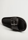 Mango - black Buckle leather sandals, Women Mango - black Buckle leather sandals, Women