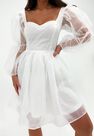 Missguided - White White Organza Puff Sleeve Mini Dress Missguided - White White Organza Puff Sleeve Mini Dress