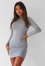 Missguided - Light Grey Crew Neck Long Sleeve Mini Dress Missguided - Light Grey Crew Neck Long Sleeve Mini Dress