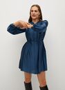 Mango - medium blue Pleated satin dress Mango - medium blue Pleated satin dress