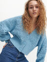 Reserved - Cropped cardigan with V neck - Blue Reserved - Cropped cardigan with V neck - Blue