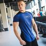 DOMYOS - Medium Weight Training Chest Day T-Shirt, Midnight Indigo DOMYOS - Medium Weight Training Chest Day T-Shirt, Midnight Indigo
