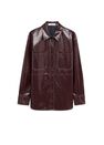 Mango - dark red Patent finish overshirt with chest pockets Mango - dark red Patent finish overshirt with chest pockets
