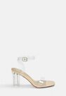 Missguided - Nude Nude Clear Mid Block Heels Missguided - Nude Nude Clear Mid Block Heels