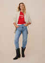 Mango - red 100% cotton sweatshirt, Women Mango - red 100% cotton sweatshirt, Women