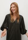 Mango - dark green Fluted hem dress Mango - dark green Fluted hem dress