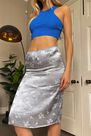 Urban Outfitters - Blue Urban Outfitters Floral Jacquard Satin Awkward Skirt Urban Outfitters - Blue Urban Outfitters Floral Jacquard Satin Awkward Skirt