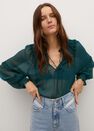 Mango - green Flowy ruffle blouse Mango - green Flowy ruffle blouse