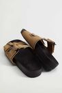 Mango - medium brown Leather straps sandals, Women Mango - medium brown Leather straps sandals, Women