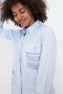 Mohito - Cotton Shirt With Slogans - Blue Mohito - Cotton Shirt With Slogans - Blue