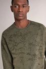 Salsa Jeans - Green Sweater with allover leaf print Salsa Jeans - Green Sweater with allover leaf print