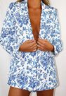 Missguided - Blue Blue Porcelain Print Co Ord Boyfriend Blazer Missguided - Blue Blue Porcelain Print Co Ord Boyfriend Blazer