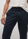 Mango - navy Slim fit serge chino trousers Mango - navy Slim fit serge chino trousers
