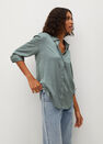 Mango - green Satin finish flowy shirt Mango - green Satin finish flowy shirt