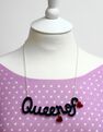 LITTLE MOOSE - Little Moose Alice In Wonderland Queen Of Hearts 'Text' Necklace LITTLE MOOSE - Little Moose Alice In Wonderland Queen Of Hearts 'Text' Necklace