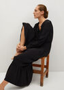 Mango - black Ruffled midi dress Mango - black Ruffled midi dress