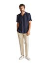 Mango - navy Fluid striped regular-fit shirt Mango - navy Fluid striped regular-fit shirt