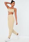 Missguided - Stone Rib Bralet And Joggers Co Ord Set Missguided - Stone Rib Bralet And Joggers Co Ord Set