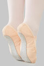 DOMYOS - Full-sole canvas demi-pointe shoes - salmon DOMYOS - Full-sole canvas demi-pointe shoes - salmon