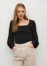 Mango - black Top with balloon sleeves Mango - black Top with balloon sleeves