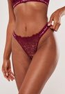 Missguided - Burgundy Burgundy Missguided Lace High Leg Thong Knickers Missguided - Burgundy Burgundy Missguided Lace High Leg Thong Knickers