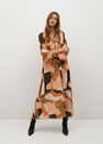 Mango - Orange Flowy Printed Dress Mango - Orange Flowy Printed Dress