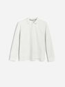 Reserved - White Long-Sleeved Melange Polo Shirt, Kids Boy Reserved - White Long-Sleeved Melange Polo Shirt, Kids Boy