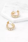 Urban Outfitters - GOLD Gold-Tone Pearl & Gemstone Hoop Earrings Urban Outfitters - GOLD Gold-Tone Pearl & Gemstone Hoop Earrings