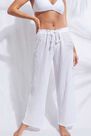 Calzedonia - White Lamé Palazzo Trousers Calzedonia - White Lamé Palazzo Trousers