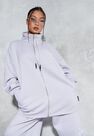 Missguided - Lilac Sean John X Missguided Lilac Zip Front Oversized Sweatshirt Missguided - Lilac Sean John X Missguided Lilac Zip Front Oversized Sweatshirt