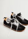 Mango - black Leather mixed sneakers, Women Mango - black Leather mixed sneakers, Women