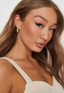 Missguided - Gold Look Knitted Texture Hoop Earrings Missguided - Gold Look Knitted Texture Hoop Earrings
