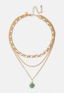 Missguided - Gold Gold Look Curb Chain Multirow Jade Stone Necklace Missguided - Gold Gold Look Curb Chain Multirow Jade Stone Necklace