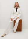 Mango - light beige Drawstring waist straight trousers Mango - light beige Drawstring waist straight trousers