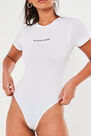 Missguided - White Crew Neck Bodysuit With Slogan Missguided - White Crew Neck Bodysuit With Slogan