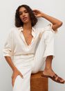 Mango - light beige Satin finish flowy shirt Mango - light beige Satin finish flowy shirt