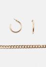 Missguided - Gold Gold Look Tube Hoops And Chain 2 Pack Missguided - Gold Gold Look Tube Hoops And Chain 2 Pack