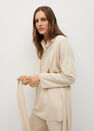 Mango - light beige Knitted cardigan with belt Mango - light beige Knitted cardigan with belt